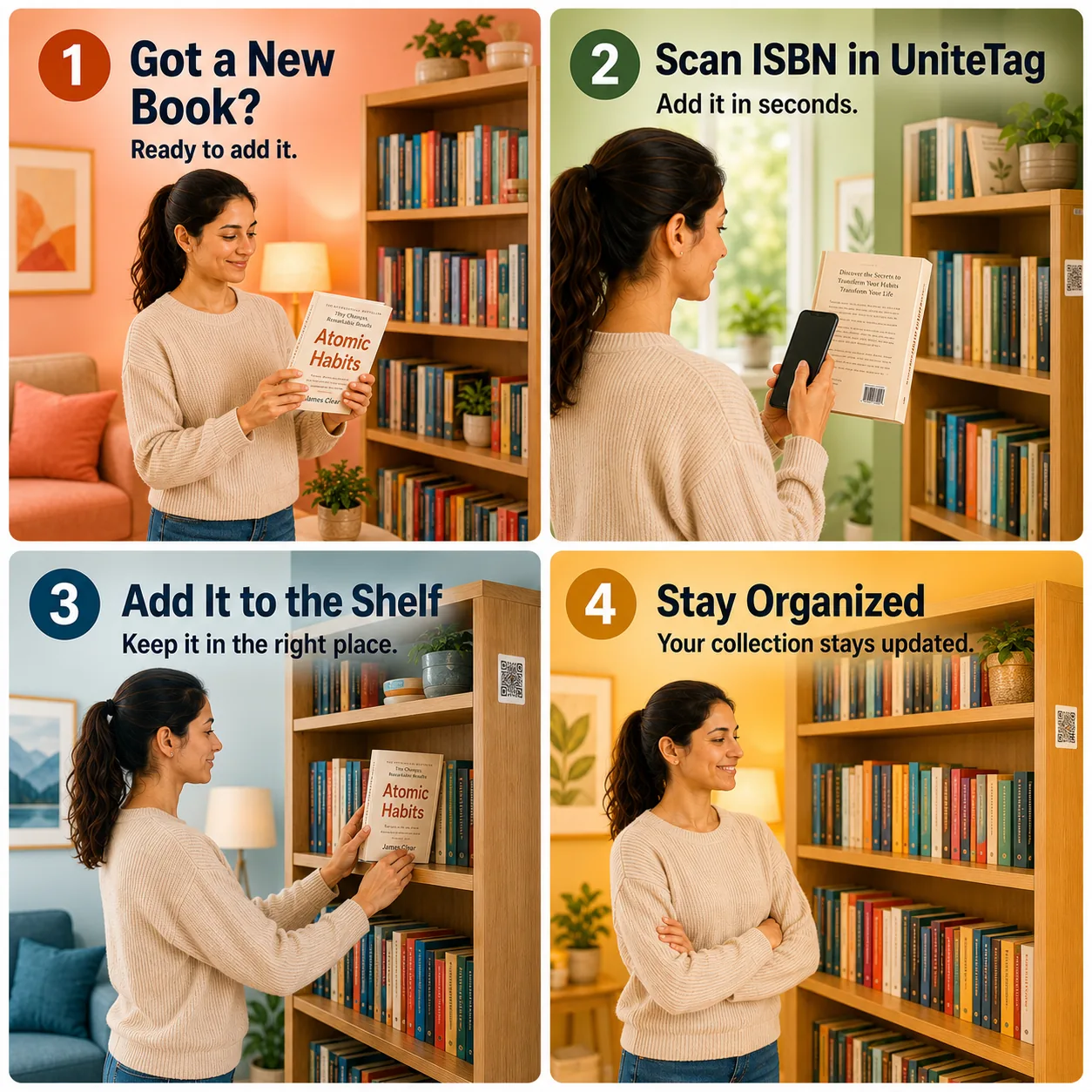 Book Code Tag UniteTag™ | Smart Storage, Books, Recovery & Tracking